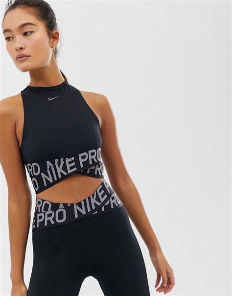 Nike Training Crossover Crop Top In Black Modesens Crop Top Outfits