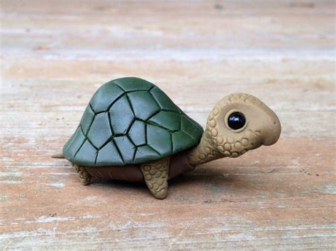 Turtle Handmade Miniature Polymer Clay Animal Figure Polymer Clay