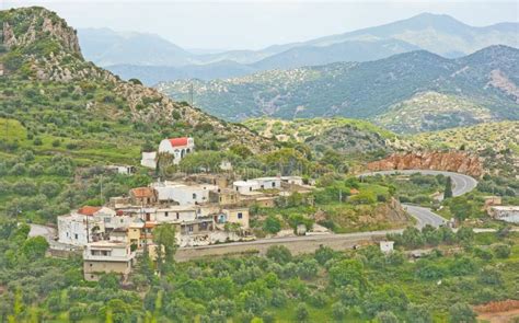 Typical Mountain Village In Crete Stock Image Image Of Narrow Olive