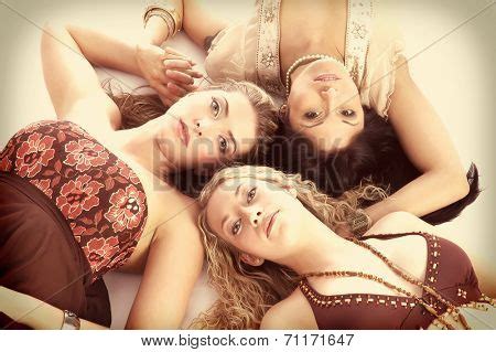 Three Women Laying On Image Photo Free Trial Bigstock