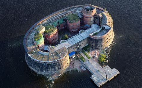 Architecture Island Forts Fortress Sea Wall Aerial View St