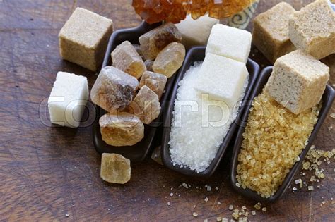 Different Types Of Sugar Brown White Stock Image Colourbox
