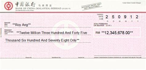 Write the name of the person or organisation you're a banker's draft, also known as a banker's cheque, is like asking a bank to write a cheque for you. Cheque Writing/ Printing Software for Malaysia Banks