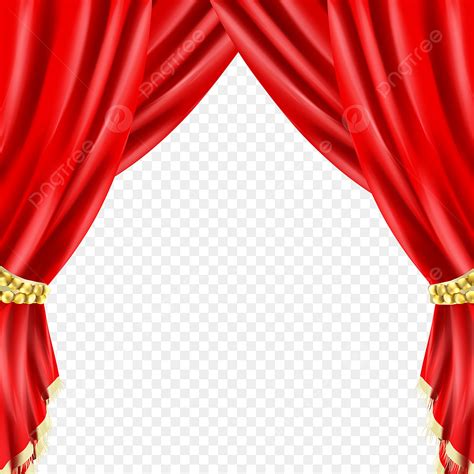 Stage Curtain Clipart Vector Red Stage Curtain Texture Style Textured