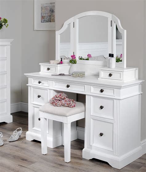 Jaxpety dressing table makeup vanity jewelry organizer desk with round mirror 2 sliding drawers white. Gainsborough Dressing table.SOLID white dressing table ...
