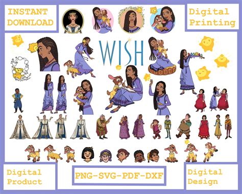 Wish Png Svg Bundle Clipart Set Wish Princess Asha Svg Cut Files For