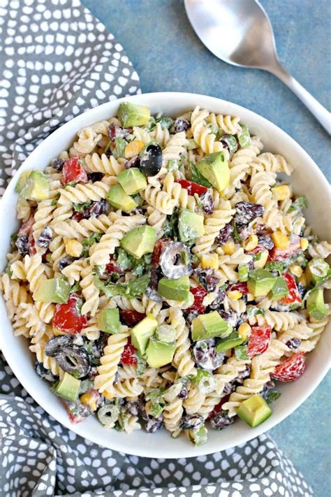 Vegetarian noodles that all family would love. Southwest Pasta Salad with Chipotle Ranch (Vegan) (With ...