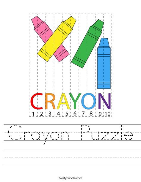 Crayon Puzzle Worksheet Twisty Noodle