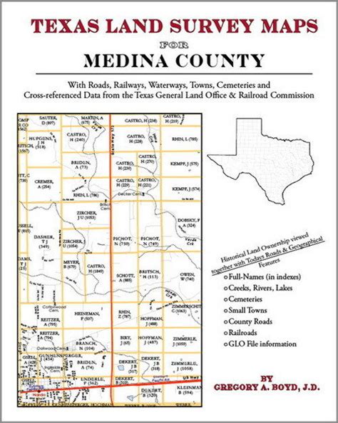 Medina County Texas Land Survey Maps Genealogy History Ebay