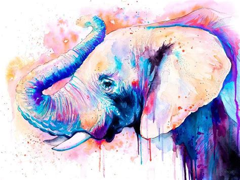 Watercolor Elephant Elephant Painting Elephant Art Watercolor