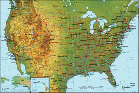 Map Of United States And Vicinity Tabloid Size