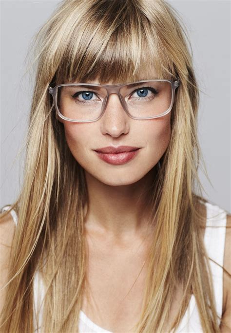 how should your makeup be with eyeglasses blonde bangs dark blonde hair blue hair fringe