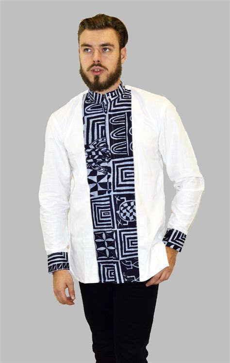 Idéale pour les sorties de tous les jours… on apprécie beaucoup les vêtements africains pour leur légèreté et leurs couleurs vives. Belle chemise en lin et tissu africain par kabangondo - Chemises manche - Afrikrea