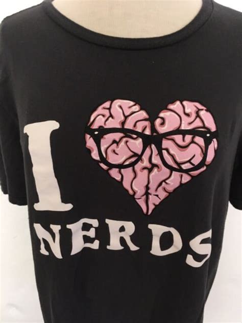 I Heart Love Nerds Shirt Sz Large Ebay