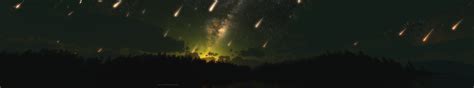 Meteors Shooting Stars Stars Sky Space Triple Screen