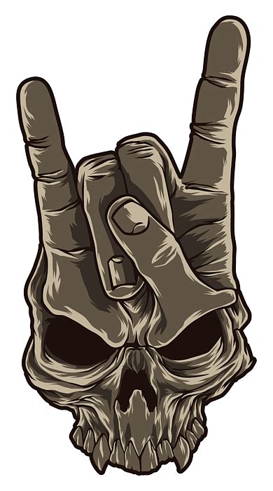 Devil Horns Sign Heavy Metal Hand Gesture Music Greeting Card By Mister Tee