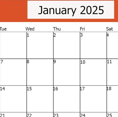 January 2025 Calendar Printable Calendar January 2025 Etsy