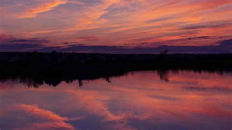 Download Wallpaper 3840x2160 Lake Sunset Landscape