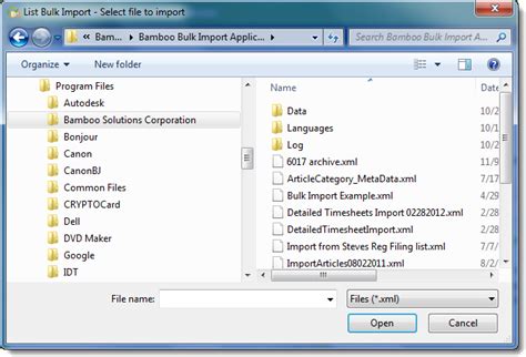 Open Saved Template File Bamboo Solutions