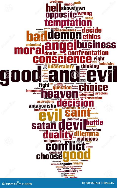 Good And Evil Word Cloud Stock Vector Illustration Of Spirit 234953734