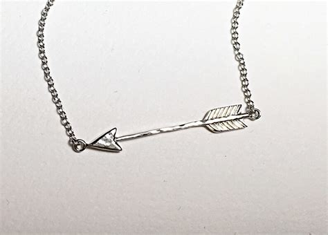 All Sterling Silver Arrow Necklace Dainty Necklace Jewelry Etsy