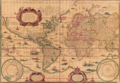 1600 World Map Illuminating Objects