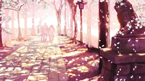 11 Anime Scenery Cherry Blossoms Wallpaper Baka Wallpaper