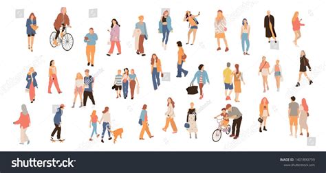 Set of crowd people. Vector isolated flat illustrations #Ad , #spon, # ...