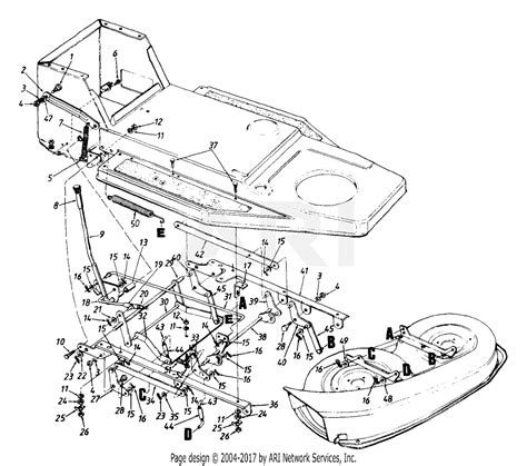Mtd 134h451e000 1994 Parts Diagram For Deck Lift And Hanger Assembly