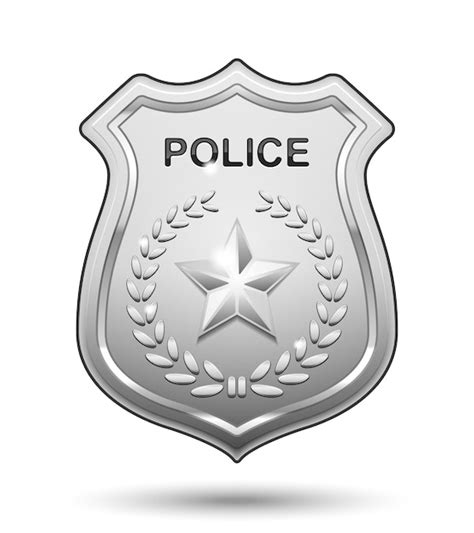 Odznaka Policyjna Na Białym Tle Darmowy Wektor