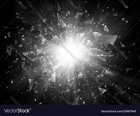 Shards Of Broken Glass Abstract Explosion Vector Image