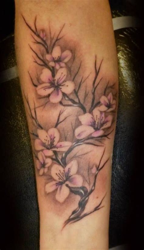 Small Cherry Blossom Tree Tattoo On Forearm Real Photo