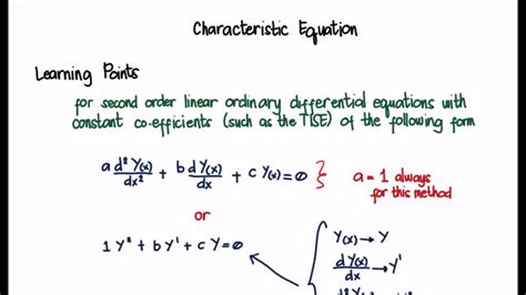 Characteristic Equation 1: Learning Points - YouTube