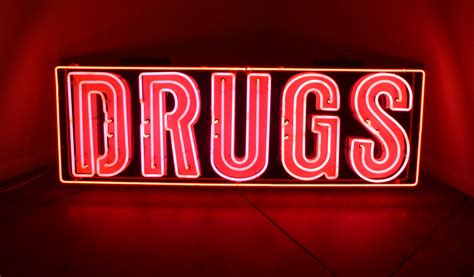Pink Thing Of The Day Pink Neon Drugs Sign The Worley Gig