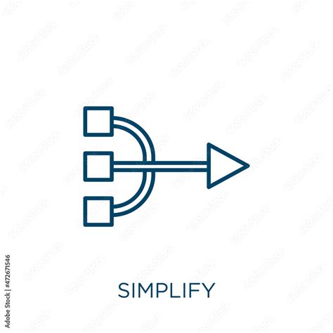 Simplify Icon Thin Linear Simplify Outline Icon Isolated On White
