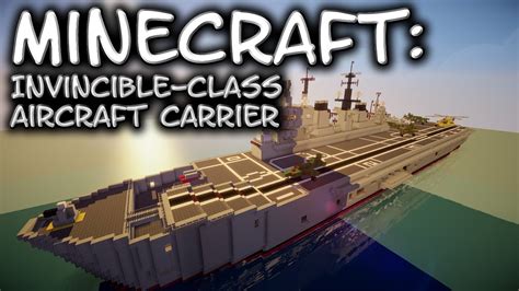 Minecraft Aircraft Carrier Tutorial Invincible Class Youtube