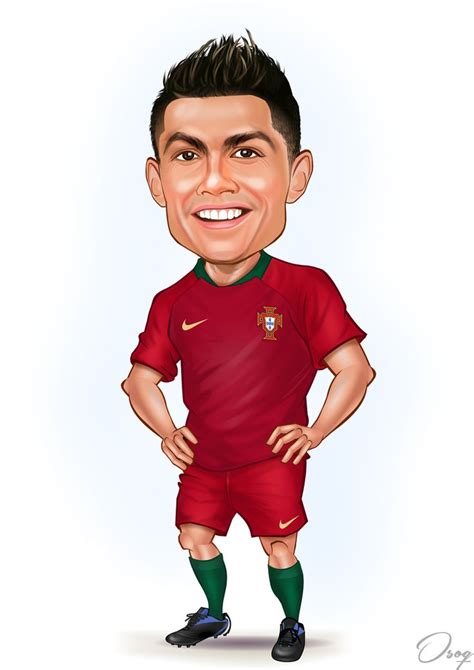 A Caricature Of A Soccer Player With His Hands On His Hips Smiling