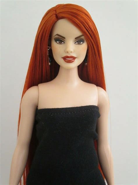 Ooak Barbie Doll Reroot And Repaint Fashionista Curvy Body Red Hair 1988625821
