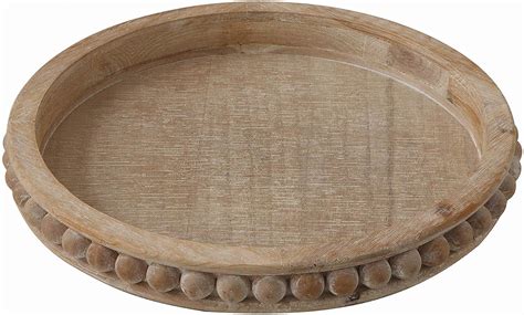 Creative Co Op Whitewashed Round Decorative Wood Tray Home