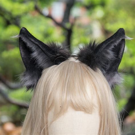 Wolf Ears Headbandblack Wolf Earswerewolf Earsanime Etsy