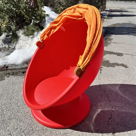 Ikea Ps LÖmsk Swivel Red Chair Childs Pod Egg Chair With Orange Canopy