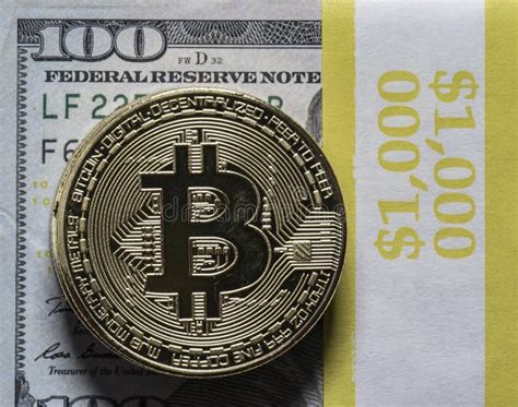 Bitcoin Closeup With Us Currency Stock Photo Image Of Crypto Closeup