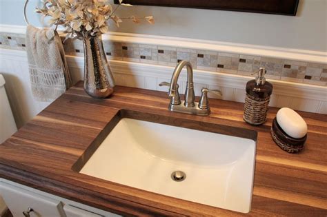 20 Bathrooms With Wooden Countertops Bathroom Countertops Diy Wooden