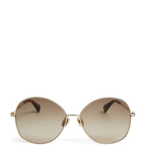 Max Mara Brown Oversized Round Sunglasses Harrods Uk