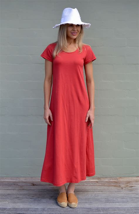 Organic Cotton T Shirt Dress Womens Ruby Red Organic Cotton Short