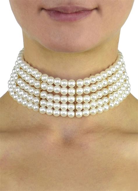 Bella Pearl Choker Necklace With Images Faux Pearl Choker Necklace