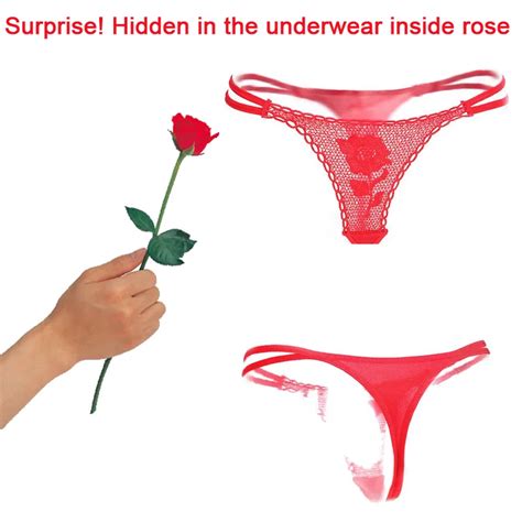 Valentines Day T Cheap Women Thongs Sexy Lace T Back G String For Ladies Rose Panties