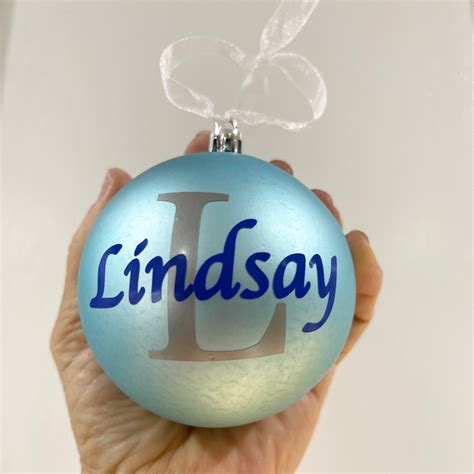 Personalized Monogram Christmas Ornament Ball Ornament Etsy