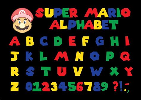 Super Mario Alphabet Super Mario Font Mario Fon Vector Etsy In 2020
