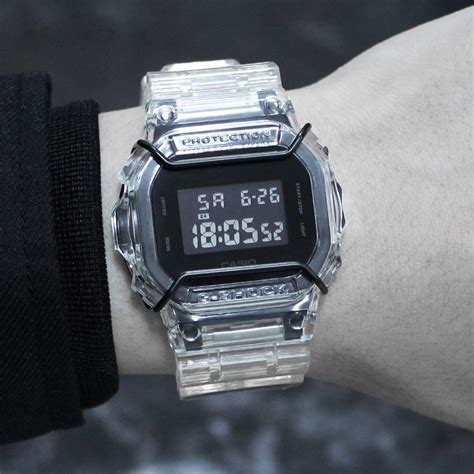 The colors may differ slightly from the original. CASIO G-SHOCK "DW-5600BB" Full-Custom -Clear Skeleton ...
